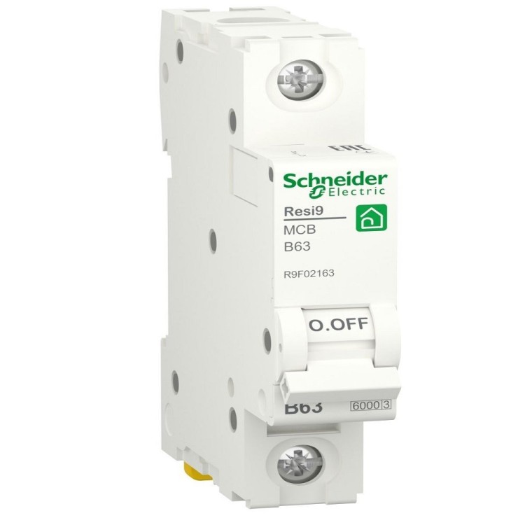 Автоматический выключатель Resi9 1P 63A B 6kA Schneider Electric  R9F02163 - Основные контакты  