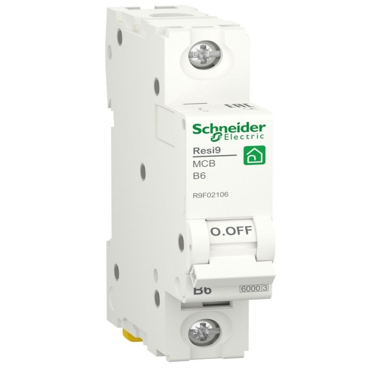 Автоматичний вимикач Resi9 1P 6A B 6kA Schneider Electric R9F02106 - Основні контакти  