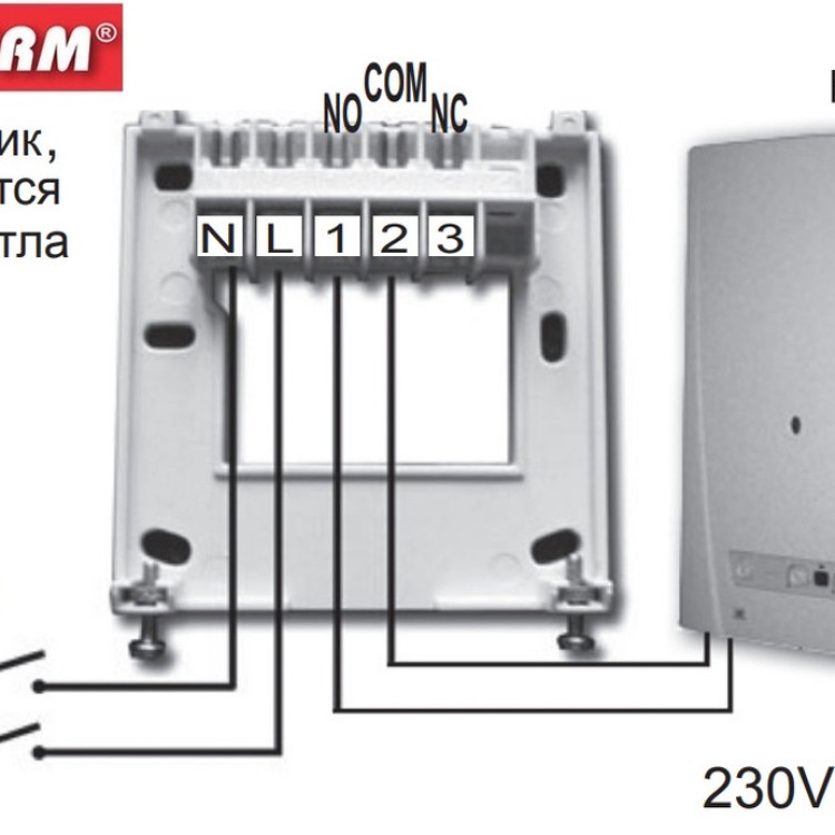 COMPUTHERM RX приемное устройство для терморегуляторов Q3RF, Q7RF, Q8RF TX - Основные контакты 02