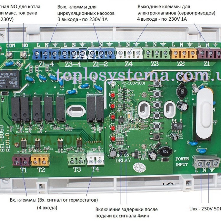Контролер управления зонами COMPUTHERM Q4Z - Основные контакты 03