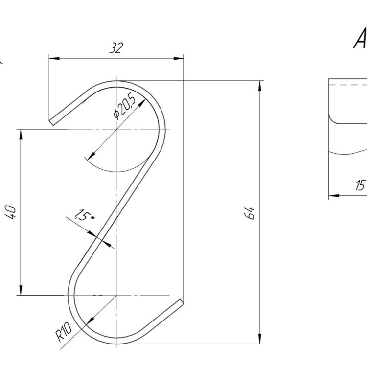 Гачок навісний MARIO 28 х 60 мм - Основні контакти 03