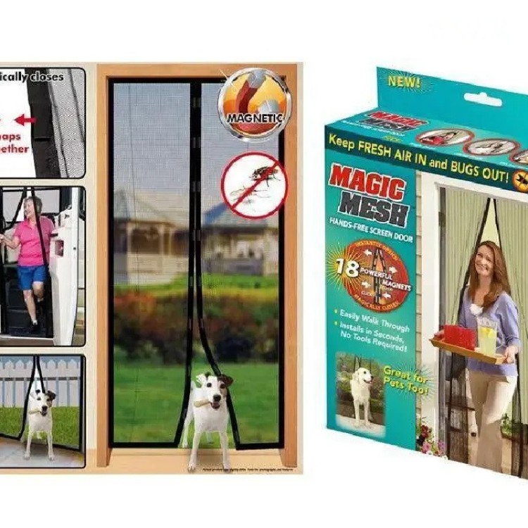 Москітна сітка на вхідні двері Magic Mesh 210x100 см Бежева - Основні контакти 02