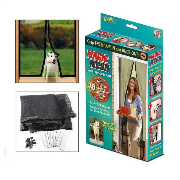 Москітна сітка на вхідні двері Magic Mesh 210x100 см Коричнева - Основні контакти 02