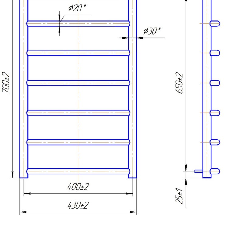 Рушникосушарка водяна MARIO Класик 700 х 430/400 - Основні контакти 04