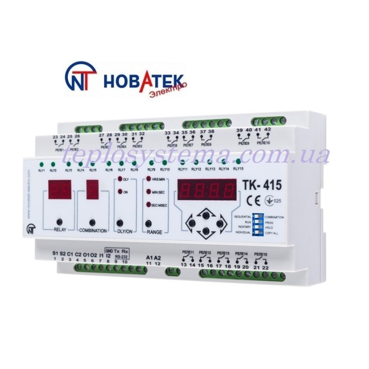 Послідовно-комбінаційний таймер ТК — 415М Новатек-Електро - Основні контакти 01 