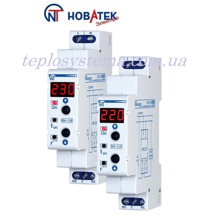 Реле контролю напруги RN — 119 (16 А, 3.6 кВт) "Новатек-Електро" (Україна) - Основні контакти  