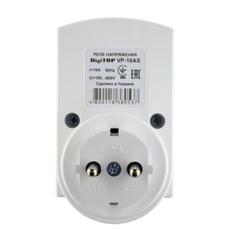 Реле напруги Vp-16AS DigiTOP в розетку - Основные контакты 03