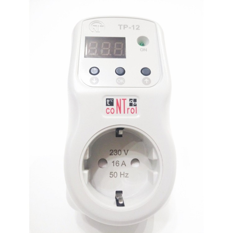 Реле напряжения с терморегулятором ТР - 12/3 в розетку "Новатек-Электро" - Основные контакты 01 