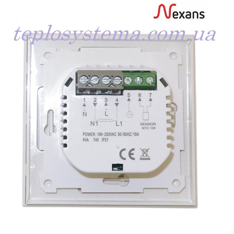 Терморегулятор для теплої підлоги Nexans N-COMFORT TR - Основні контакти 02