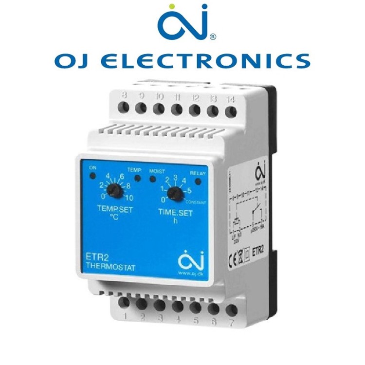 Терморегулятор ETR2-1550 (на DIN- рейку) Oj Electronics (Данія) - Основні контакти 02