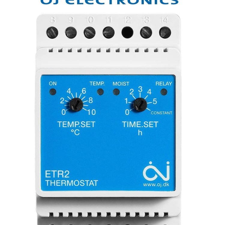 Терморегулятор ETR2-1550 (на DIN- рейку) Oj Electronics (Данія) - Основні контакти 01 