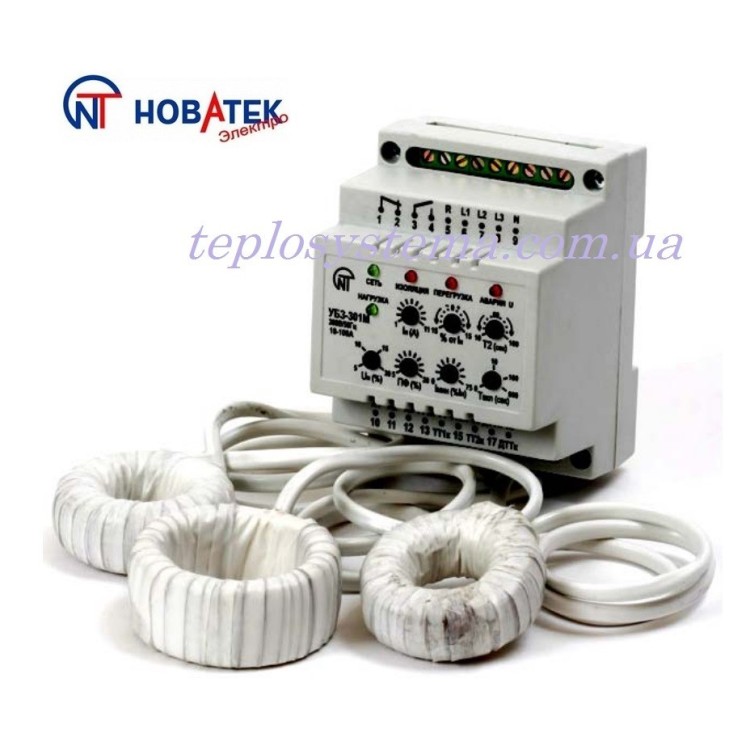 Универсальный блок защиты электродвигателей  УБЗ - 301 (10-100 А)  Новатек-Электро - Основные контакты 01 