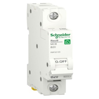 Автоматичний вимикач Resi9 1P 20A B 6kA Schneider Electric R9F02120 - Основні контакти 