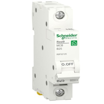 Автоматичний вимикач Resi9 1P 25A B 6kA Schneider Electric R9F02125 - Основні контакти 