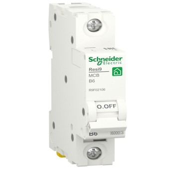 Автоматичний вимикач Resi9 1P 6A B 6kA Schneider Electric R9F02106 - Основні контакти 