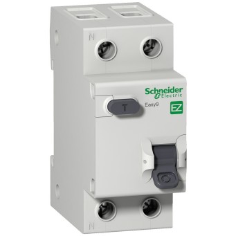Дифавтомат 20A 30mA 4,5kA 2P тип C тип AC Easy9 Schneider Electric (EZ9D34620) - Основні контакти 