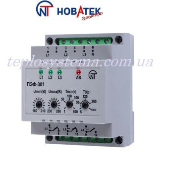 Електронний перемикач фаз ПЕФ-301 Новатек-Електро - Основні контакти 
