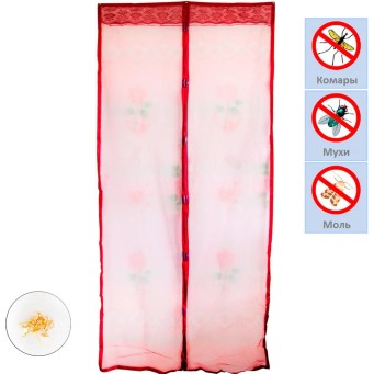 Москітна сітка на двері на магнітах Червона з малюнком 208х98см - Основні контакти 