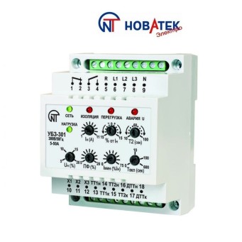 Універсальний блок захисту електродвигунів УБЗ — 301 (5-50 А) Новатек-Електро - Основні контакти 